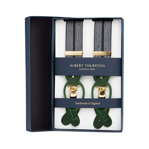  Подтяжки Albert Thurston Green Stripe