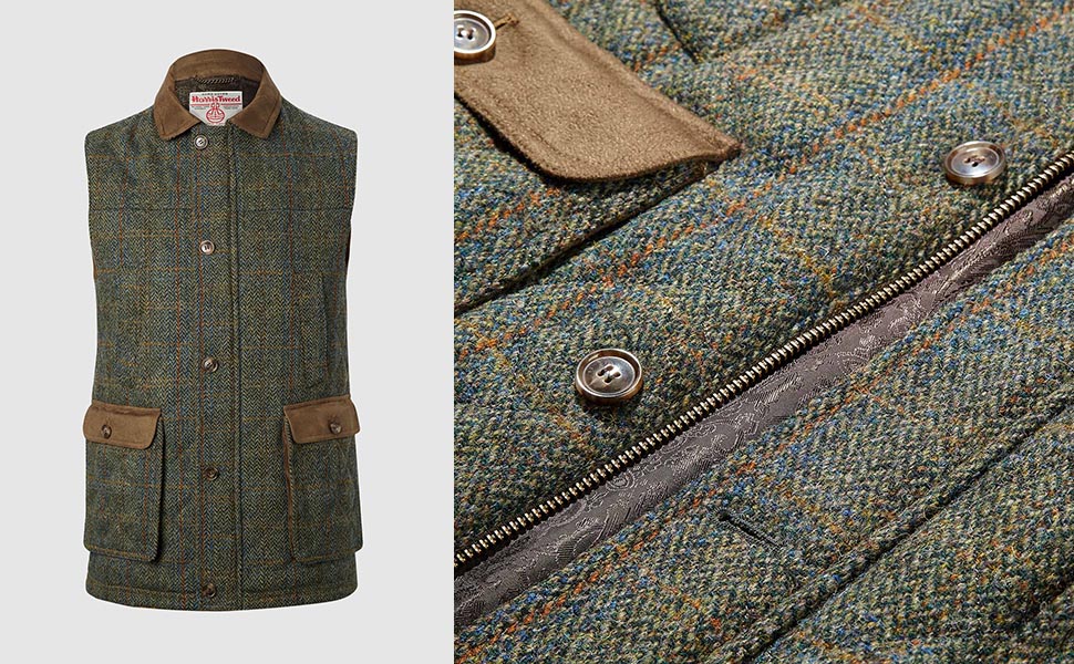  Bucktrout Tailoring Chuck Country Gilet Green Multi