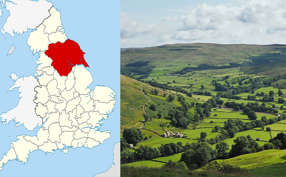 Йоркширский твид карта Англии