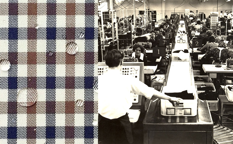 Фабрика Aquascutum и водоотталкивающая ткань