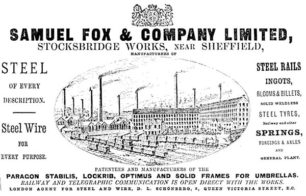 Реклама Fox Umbrellas при Самуэле Фоксе Реклама Fox Umbrellas