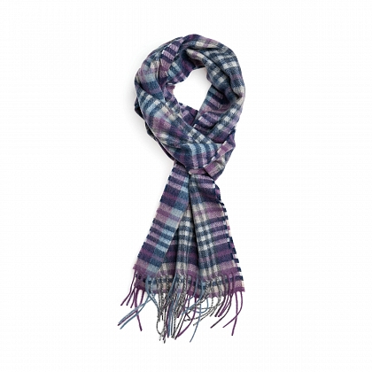 2Картинка Шарф Edinburgh Lambswool Cluster Gingham Linen Denim