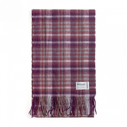 3Картинка Шарф Edinburgh Lambswool Cluster Gingham  Ruby-Grey