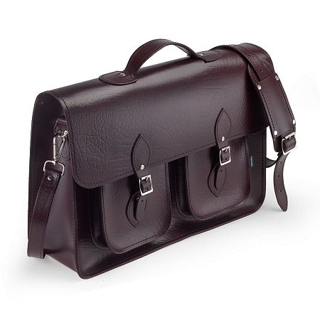 17.5-inch Classic Satchel Marsala Red