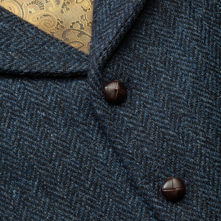 Bucktrout Angus Navy Herringbone