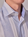 Hawes & Curtis Brandon Navy & White Floral Slim Diamond Weave Shirt - Mid-Collar