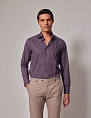 Hawes & Curtis Piccadilly Burgundy & Blue Micro-Chain Slim Shirt