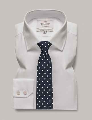 2Картинка Рубашка Hawes & Curtis Herringbone White Slim Fit