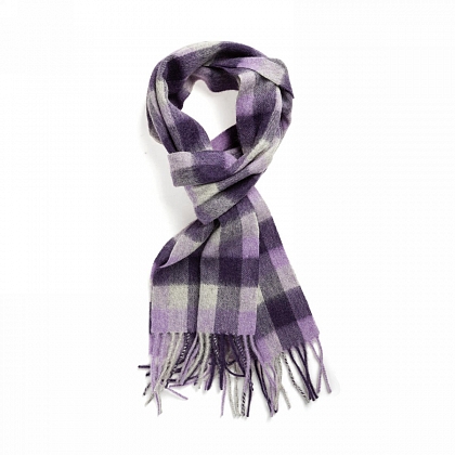 2Картинка Шарф Edinburgh Lambswool Check Purple Oyster 