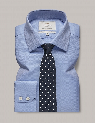 2Картинка Рубашка Hawes & Curtis Herringbone Blue Slim Fit
