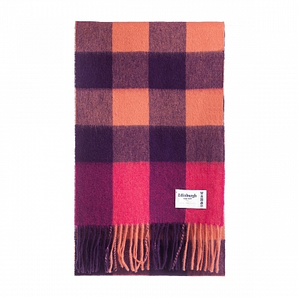 3Картинка Шарф Edinburgh Lambswool Bursted Check Orange-Pink