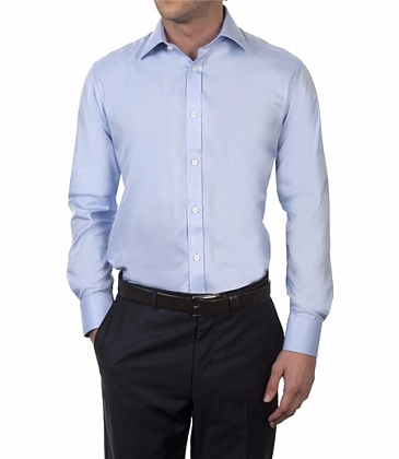 5Картинка Shirt Hawes & Curtis Plain Blue Twill Slim Fit
