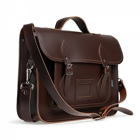 14.5-inch Classic Satchel Dark Brown